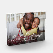 BEST VATER EVER Modernes, trendiges Script Fotoblock (Links)