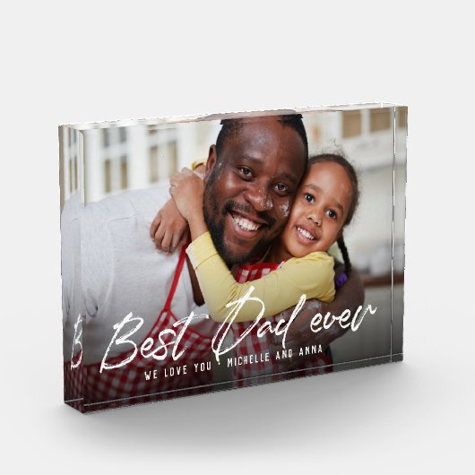 BEST VATER EVER Modernes, trendiges Script Fotoblock (Links)