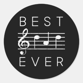 Best Vater Ever Musiknotens Sonniger Tag der Väter Runder Aufkleber