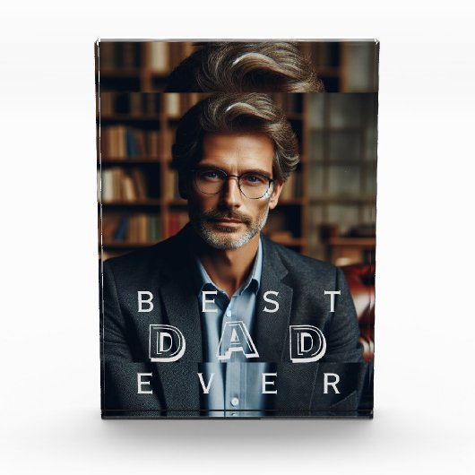 "Best Vater Ever" Personalisiertes Doppelte Foto E (Vorderseite)