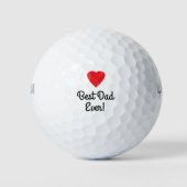 Best Vater Ever Red Heart Golf Balls Golfball (Vorderseite)