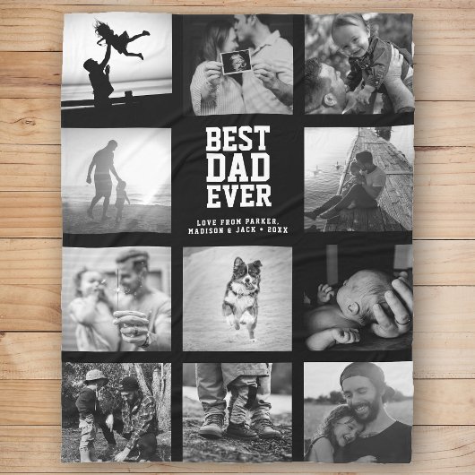 BEST VATER EVER Vatertag Instagram FotoCollage Fleecedecke