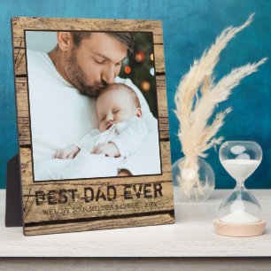 BEST VATER EVRustic Wood Foto Personalisiert Fotoplatte