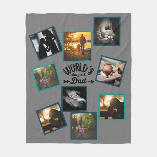 Best VATER Foto Collage Funny Vaterhood Zitat Fleecedecke (Vorderseite)