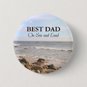 Best Vater Foto Wavy Atlantic Ocean Blue Sky Button