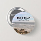 Best Vater Foto Wavy Atlantic Ocean Blue Sky Button (Vorne & Hinten)