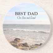 Best Vater Foto Wavy Atlantic Ocean Blue Sky Getränkeuntersetzer (Vorne)