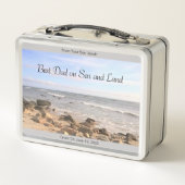 Best Vater Foto Wavy Atlantic Ocean Blue Sky Metall Brotdose (Rückseite)