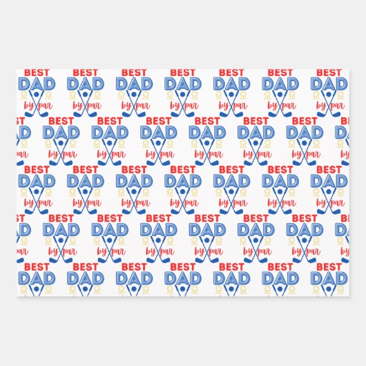 Best Vater Golf Wrapping Paper Flachblatt Set 3 Geschenkpapier Set (Vorderseite)