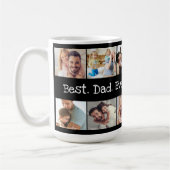 Best.Vater. Immer. Schwarz-Weiß-FotoCollage Kaffeetasse (Links)