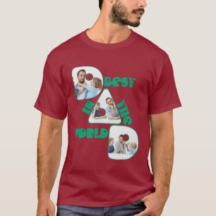 BEST VATER IN DER WELT, Foto Collage, grün T-Shirt