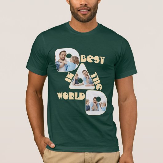 BEST VATER IN DER WELT, Foto Collage, Light Peach T-Shirt (Vorderseite)