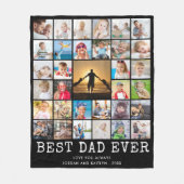 BEST VATER JE 33 Foto Collage Your Text & Color Fleecedecke (Vorderseite)