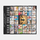 BEST VATER JE 33 Foto Collage Your Text & Color Fleecedecke (Vorderseite (Horizontal))