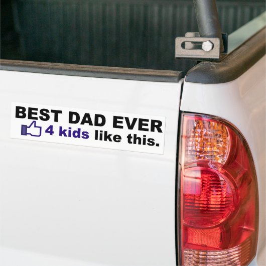 BEST VATER JE, 4 Kinder wie dieses hier Autoaufkleber (Auf Lkw)