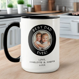 Best Vater je Familie Foto Modernes Fun Template Tasse