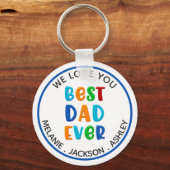 BEST VATER JE Farbige Typografie Personalisiert Schlüsselanhänger (Vorderseite)