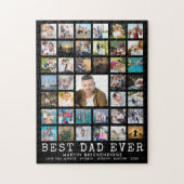 BEST VATER JE Foto Collage Name Schwarz Puzzle (Vertikal)