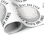 Best Vater je Golf Ball Muster Kindernamen Geschenkpapier (Rolleneckpunkt)