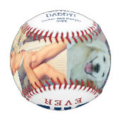 BEST VATER JE Happy Vathers Day Zwei Fotos Baseball (Vorderseite)