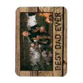 BEST VATER JE Rustikales Foto Magnet (Vertikal)