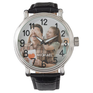 Best Vater je Typografy Fathers Day Foto Watch Armbanduhr