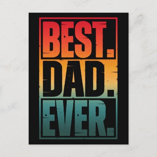 BEST VATER JE TYPOGRAPHIE POSTKARTE (Vorderseite)