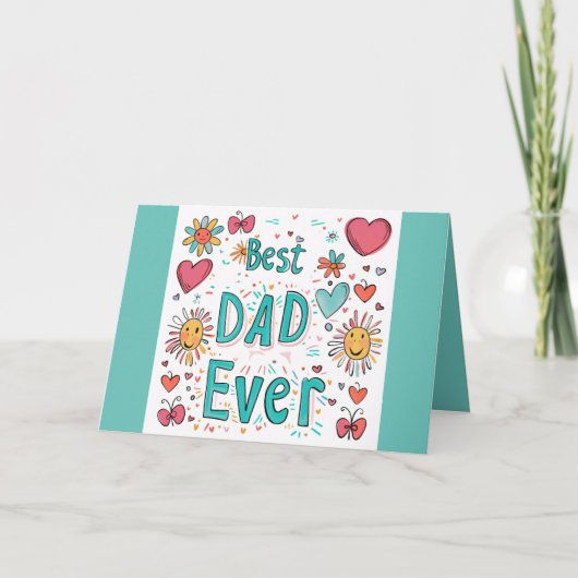 BEST VATER JE VATER'S DAY CARD DANKESKARTE (Vorderseite)