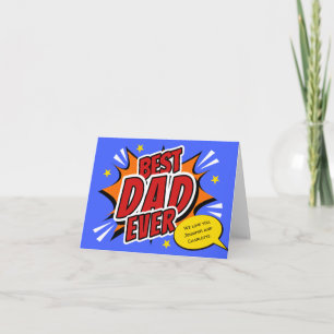 Best Vater jemals Comic Superhero Fathers Day Card Dankeskarte
