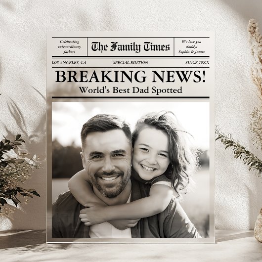 Best Vater Newspaper Custom Foto Acrylschild
