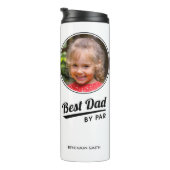 Best Vater Par Custom Kid's Foto Golf White Thermosbecher (Nach rechts gedreht)