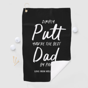 Best Vater Par Foto Golf Vathage Tag Schwarz-weiß Golfhandtuch