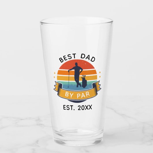 Best Vater Par Golf Lover Vatertag Custom Glas (Vorderseite)