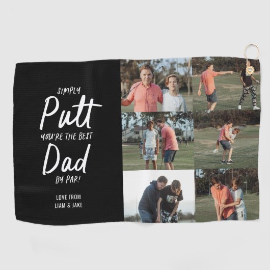 Best Vater Par Multi-Foto Golf Vathage Day Golfhandtuch (Horizontal)