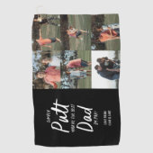 Best Vater Par Multi-Foto Golf Vathage Day Golfhandtuch (Vorderseite)