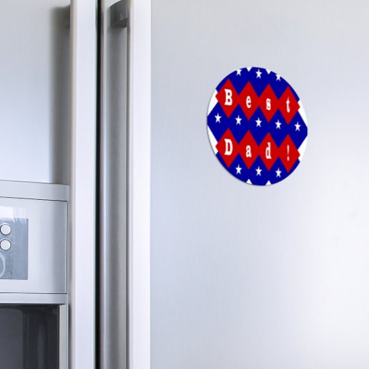 Best Vater Stars & Diamonds Typografy Red & Blue Magnet