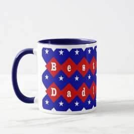 Best Vater Stars & Diamonds Typografy Red & Blue Tasse