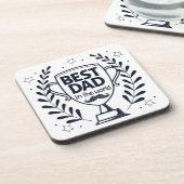 Best Vater Trophy Design - Vatertagsgeschenk Getränkeuntersetzer (Linke Seite)