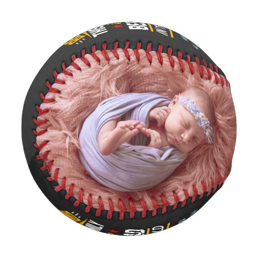 Best Vater Typografy Family Fotos Dunkelgrau Schwa Baseball (Vorderseite Links)