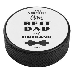 Best Vater und Ehemann Schwarze Krawatte Elegante Eishockey Puck