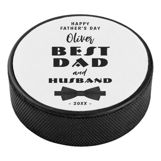Best Vater und Ehemann Schwarze Krawatte Elegante Eishockey Puck (3/4)