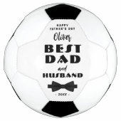 Best Vater und Ehemann Schwarze Krawatte Elegante Fußball (Vorderseite)