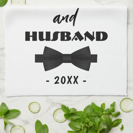 Best Vater und Ehemann Schwarze Krawatte Elegante Geschirrtuch (Gefaltet)