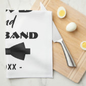 Best Vater und Ehemann Schwarze Krawatte Elegante Geschirrtuch (Viertel Falte)