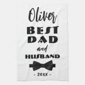 Best Vater und Ehemann Schwarze Krawatte Elegante Geschirrtuch (Vertikal)