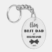 Best Vater und Ehemann Schwarze Krawatte Elegante Schlüsselanhänger (Vorderseite links)