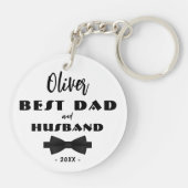 Best Vater und Ehemann Schwarze Krawatte Elegante Schlüsselanhänger (Rückseite)