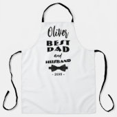 Best Vater und Ehemann Schwarze Krawatte Elegante Schürze (Vorderseite)