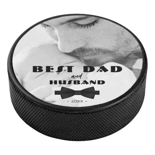Best Vater und Ehemann Schwarze Krawatte Elegantes Eishockey Puck (3/4)