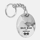 Best Vater und Ehemann Schwarze Krawatte Elegantes Schlüsselanhänger (Vorderseite links)